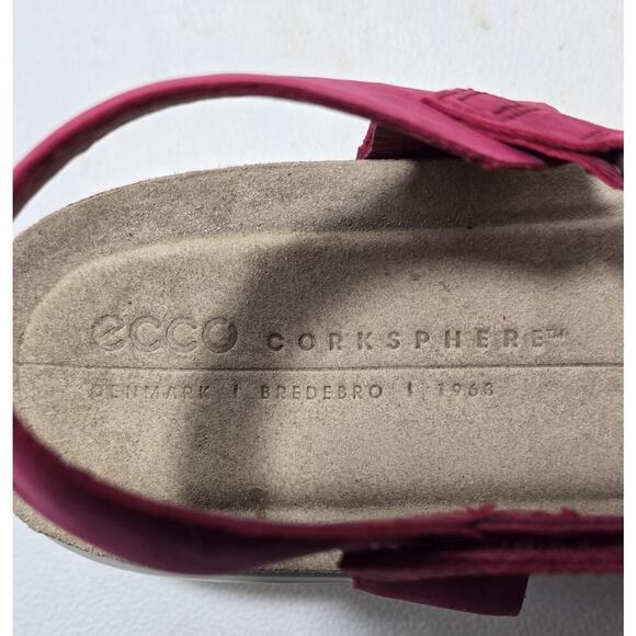 ECCO Flowt Women's Nubuck Flat Sandals Magenta Size EU 41/US 10-10.5 - Picture 9 of 10